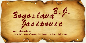 Bogoslava Josipović vizit kartica